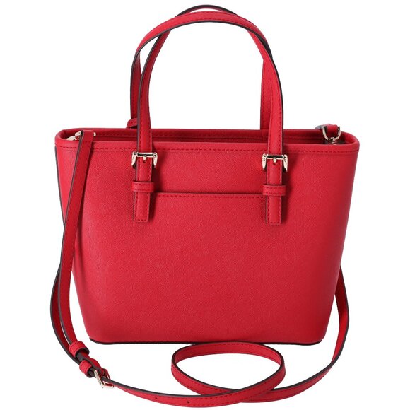 Michael Kors Jet Set Small XS Carryall Convertible Tote Crossbody Bright Red - Picture 6 of 8